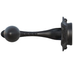Anneau penien C-Ringz en silicone noir prolonge d'une tige a bille spheriques pour le jeu anal, accessoire non realiste presente sur fond blanc.