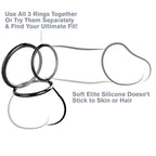 Set de 3 anneaux péniens en silicone extensible — détail produit