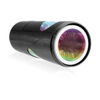 Masturbateur rotatif Roto-Bator Pipedream Extreme, tube noir a anneau LED multicolore et bouton de commande, accessoire cylindrique sans element realiste.