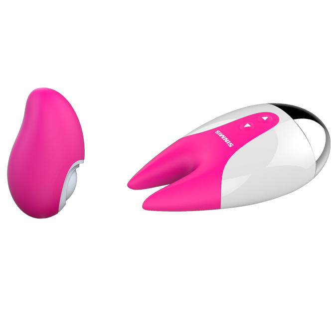 Stimulateur Nalone FiFi 2 de profil avec embout galet et corps blanc à base chromée. Œuf vibrant clitoridien rechargeable, sept modes de vibration, format compact étanche.