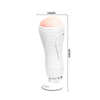 Masturbateur Crazy Bull Flora rechargeable avec dimensions annotées : 100 mm de diamètre pour 283 mm de longueur, embout couleur chair et ventouse à la base.
