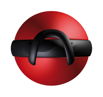 Boule de Geisha simple Joyballs rouge vue de dos avec boucle de retrait noire, sphere interne mobile pour une tonification pelvienne progressive et silencieuse