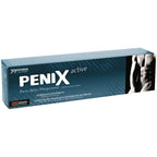 Boite PeniX active creme intime homme Joydivision, packaging gris-bleu montrant un torse masculin nu en visuel, creme de soin active a usage externe pour homme