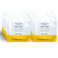 Sachets unidoses blanc et jaune Mixgliss Sun, lubrifiant silicone parfum monoi 4 ml, pack de 12 dosettes etalees, longue tenue fabrique en France, format voyage
