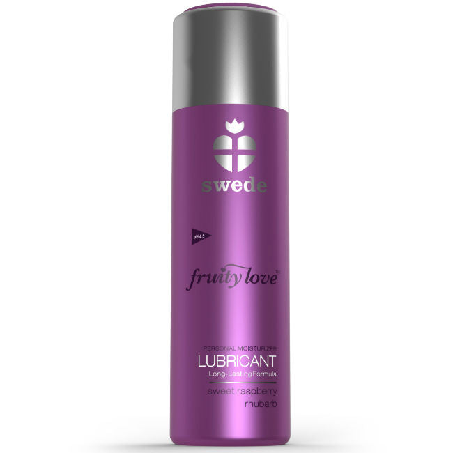 Lubrifiant gourmand framboise rhubarbe base eau — détail produit