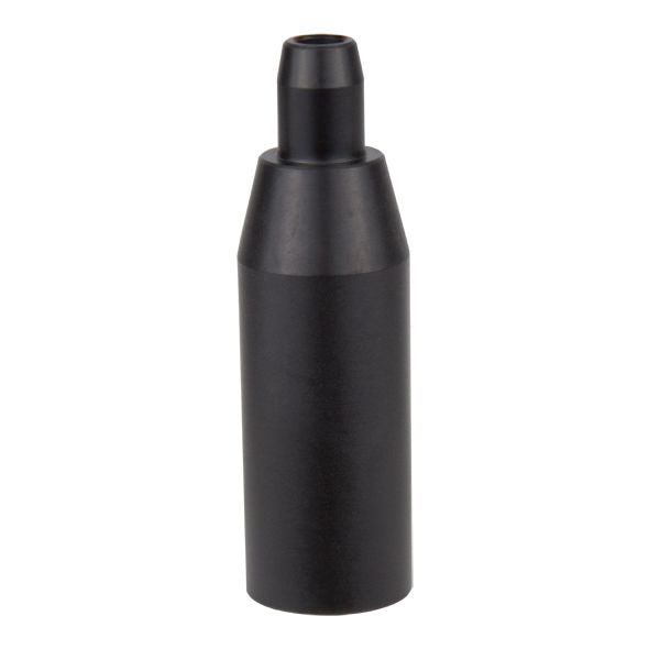 Embout cylindrique noir du kit Bathmate Hydrouche, accessoire de raccordement de la pompe hydraulique de lavement intime, vue rapprochee de la piece robuste