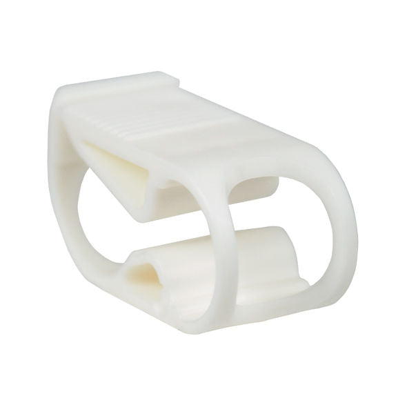 Piece de maintien en silicone blanc du Bathmate Hydrouche, accessoire ergonomique du systeme de douche intime hydraulique, vue detaillee de l'element souple