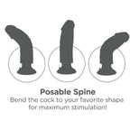 Gode réaliste vibrant avec testicules marron — détail texture surface