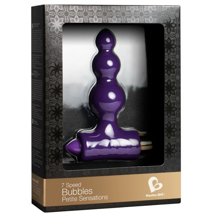 Stimulateur anal petites bulles silicone lilas — détail produit