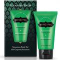Boite et tube vert Kamasutra Pleasure Balm Spearmint, baume de plaisir gourmand menthe effet frais et picotant a deguster pour des caresses et jeux de couple.
