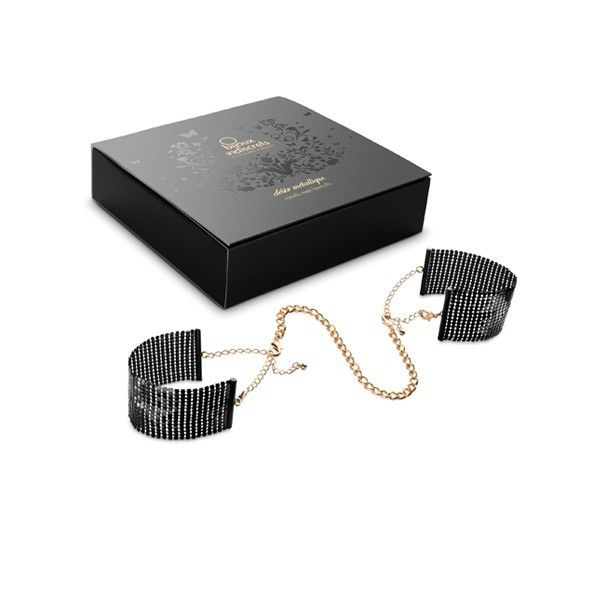 Menottes maille métal noir Désir métallique — vue de dos