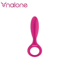 Anneau vibrant Nalone rose vu de face, bille clitoridienne dressée en silicone et anneau souple. Maximise le contact clitoridien, soutient l'érection, télécommandé, rechargeable.