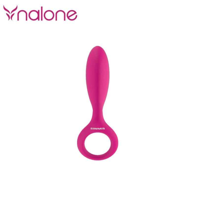 Anneau vibrant Nalone rose vu de face, bille clitoridienne dressée en silicone et anneau souple. Maximise le contact clitoridien, soutient l'érection, télécommandé, rechargeable.