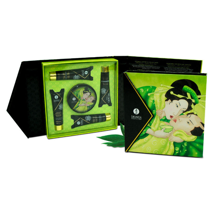 Coffret massage Thé Vert Shunga pour couples — vue de profil