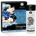 Coffret Shunga Dragon Sensitive bleu avec son flacon, boite illustree d un couple enlace, creme chauffante sensible 60 ml a base de plantes effet chaud froid pour couples