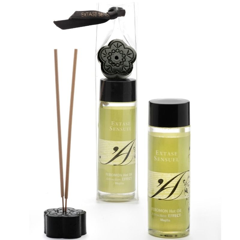 Huile de massage effet chaleur parfum mojito — détail produit