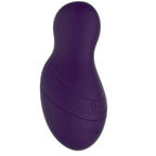 Stimulateur clitoridien Nalone violet en silicone souple à cœur gel, forme galet bilobé arrondie. Texture rappelant la peau, sept modes, silencieux, télécommandé, rechargeable.