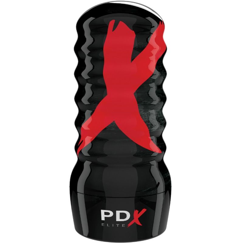 Boîtier du PDX Elite Air-Tight Oral Stroker — packaging Pipedream Extreme avec fenêtre sur le produit