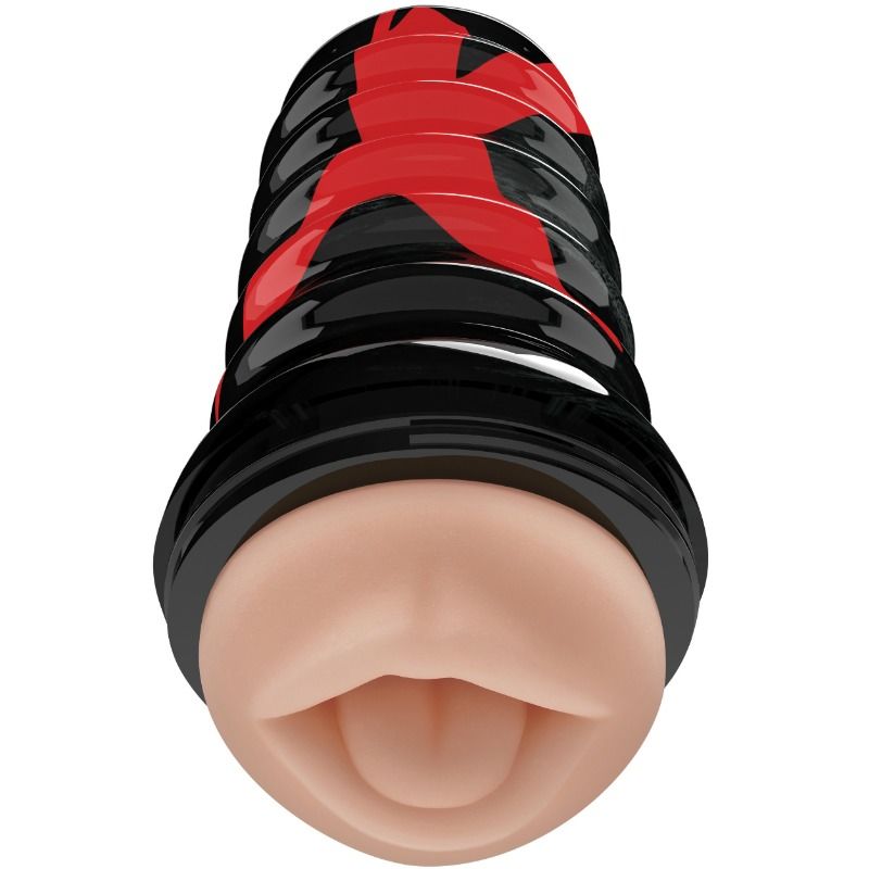 Masturbateur PDX Elite orifice buccal — vue de face montrant l'ouverture réaliste