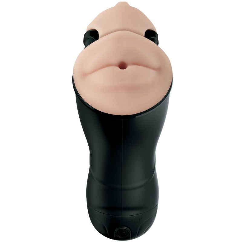 Masturbateur PDX Elite — gros plan sur l'orifice buccal sculpté façon visage