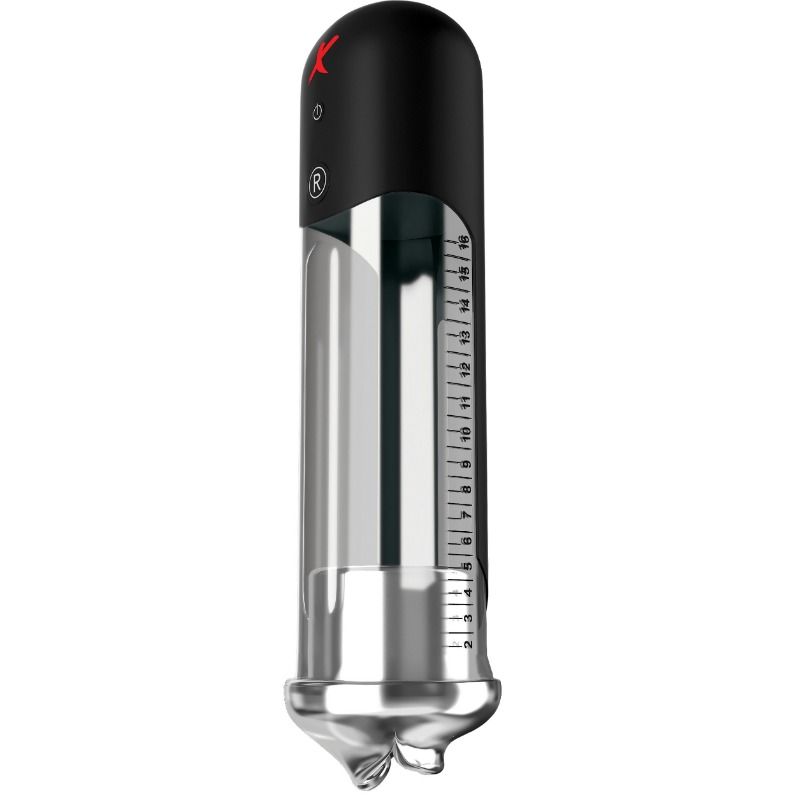 Pompe à pénis tube transparent à aspiration réaliste — vue de profil
