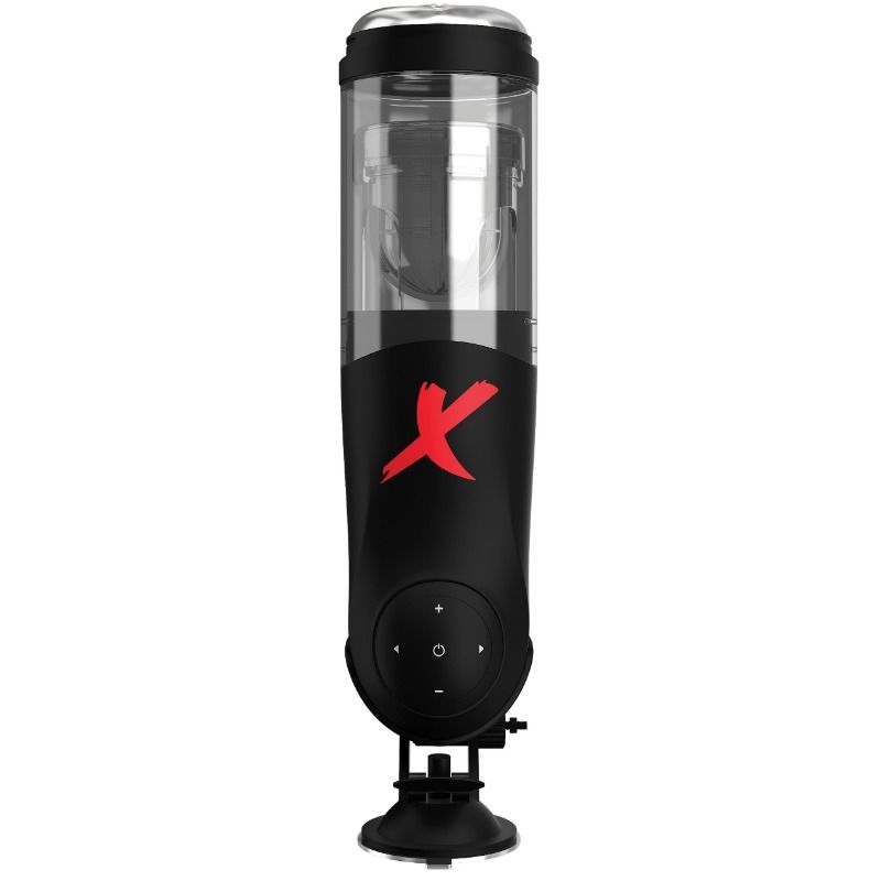 Méga-Bator Deluxe PDX Elite — vue de face fixé sur son support à ventouse, cylindre transparent visible