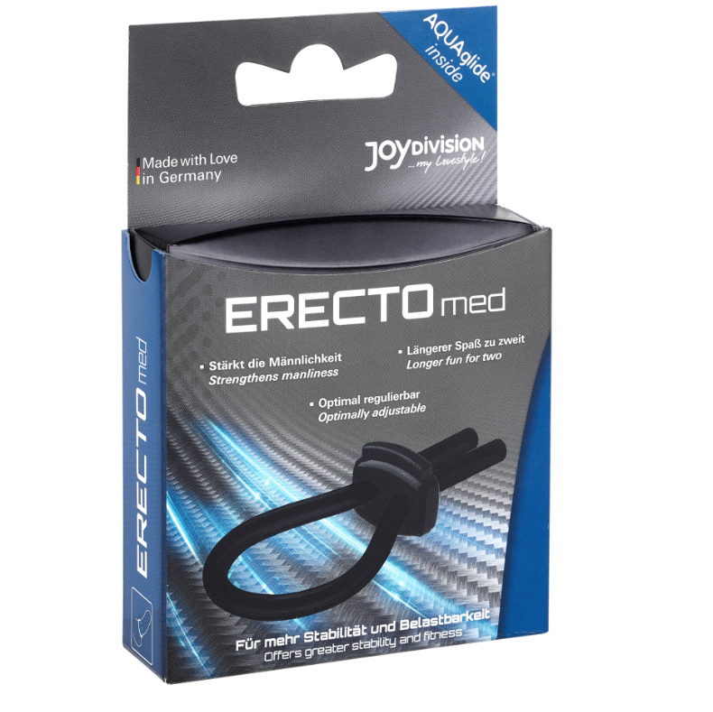 Double anneau réglable en silicone pour pénis et testicules — vue de profil