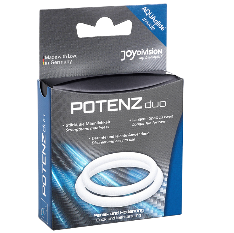 Double anneau pénien en silicone Potenzduo Joydivision — vue de profil