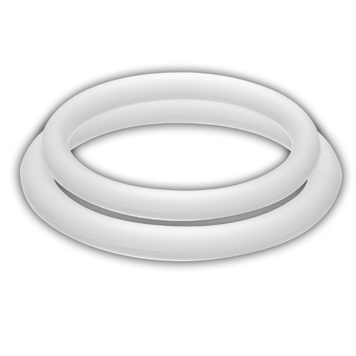 Double anneau penien Potenzduo Joydivision transparent vu de face, deux boucles en silicone lisse pour encercler verge et testicules et prolonger l erection