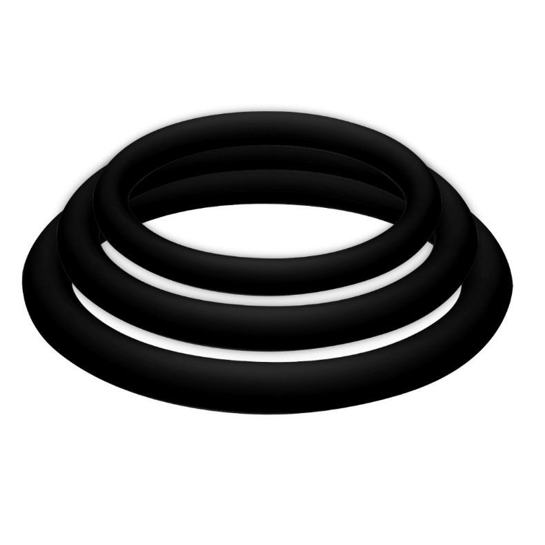 Lot de 3 anneaux pénis et testicules silicone — vue principale