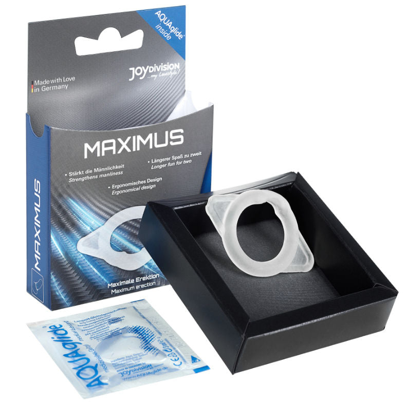 Anneau pénien ergonomique blanc Maximus — détail produit