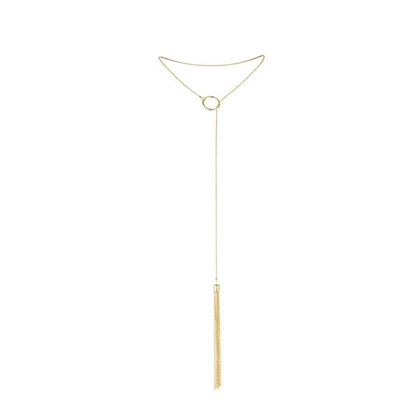 bijoux magnifique collier en metal franges dorees