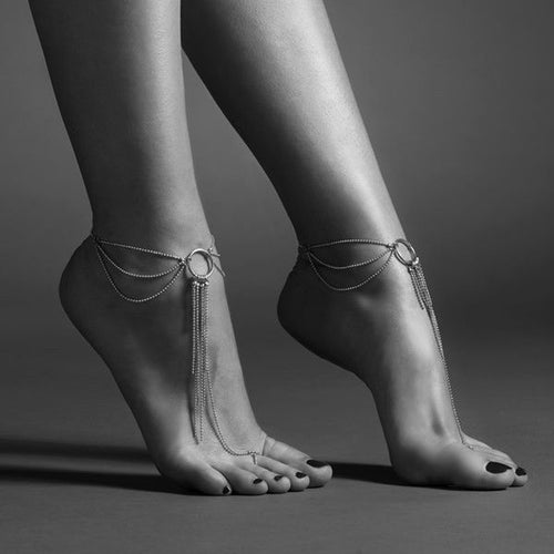 Bracelets pieds dorés chaînettes et rondelles — vue principale
