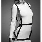 Harnais forme robe sangles réglables marron — vue de profil