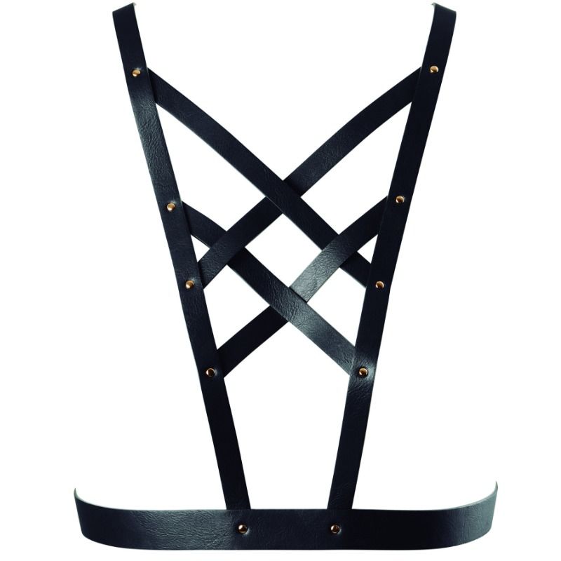bijoux indiscrets maze harnais croise avec collier noir
