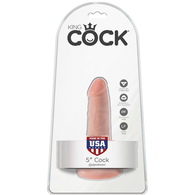 Gode réaliste avec testicules et ventouse King Cock — vue de dos