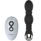 Masseur de prostate Dragon noir avec sa télécommande blanche Nalone, vue de profil