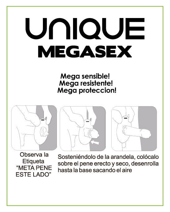 Préservatifs sans latex sensibles Megasex 3 unités — détail produit