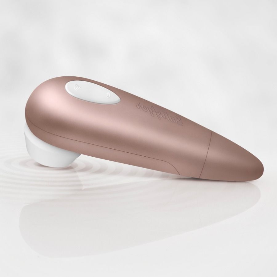 Stimulateur clitoridien par ondes de pression sur pile — vue de profil