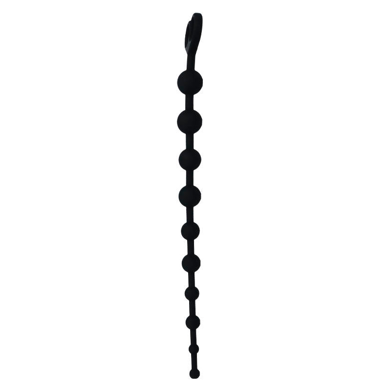 Chapelet anal en silicone doux à billes — vue de dos