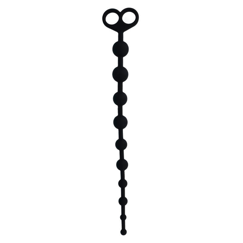 Chapelet anal en silicone doux à billes — détail texture surface
