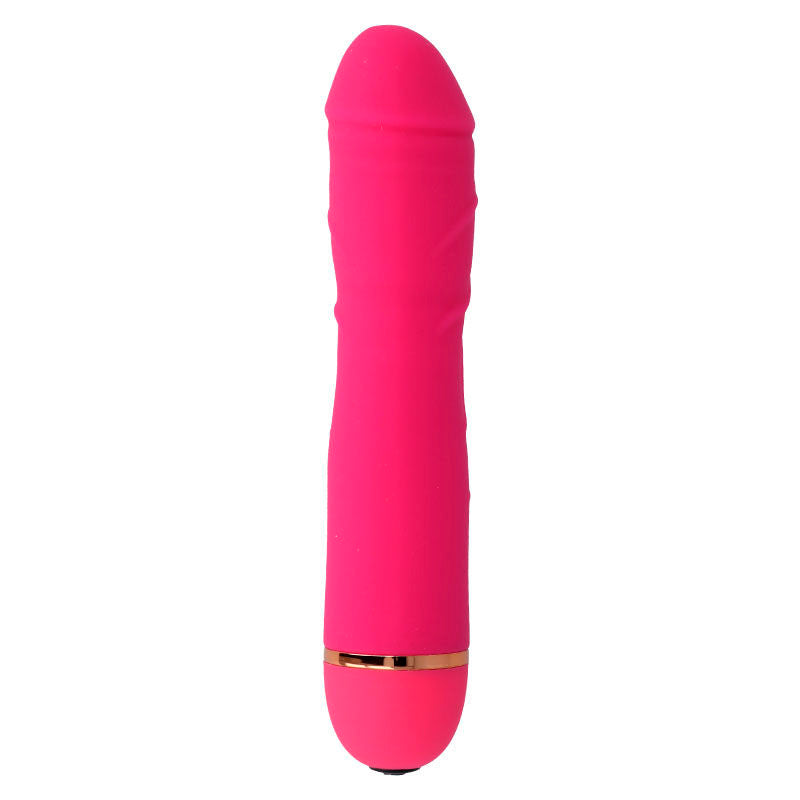 Vibromasseur silicone 20 modes rose — vue de profil