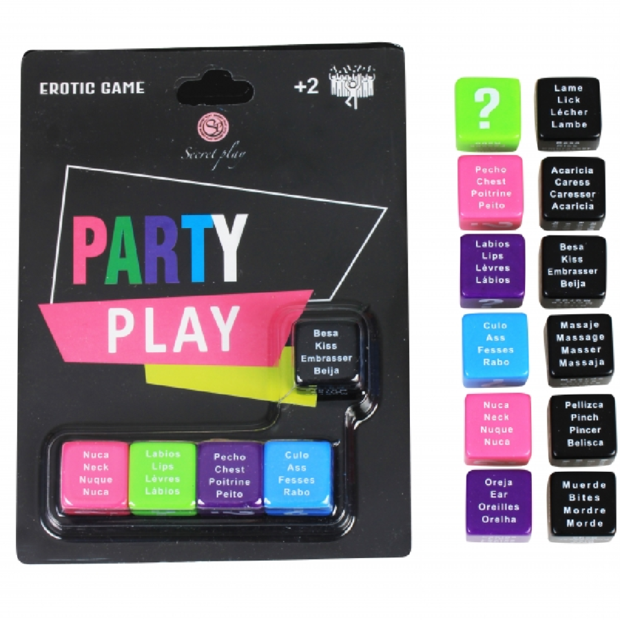 Jeu de dés party 5 dés multicolores — vue principale