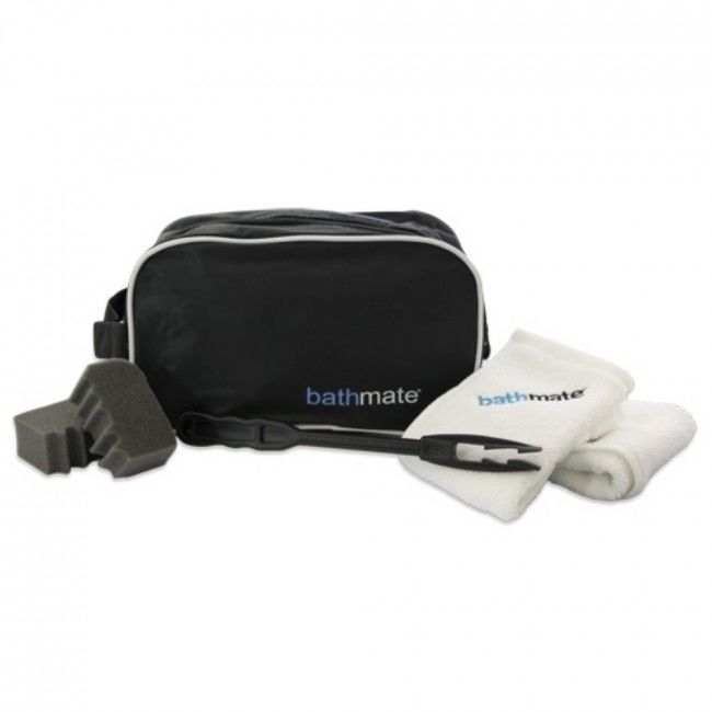 Kit d'entretien Bathmate avec pochette noire, serviettes blanches, brosse et eponges de rechange, ensemble de nettoyage complet pour pompe penienne hydraulique