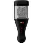 Rotobateur PDX Elite vu de face en gros plan, fenêtre transparente sur le manchon strié et logo PDX Elite
