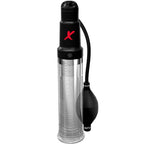 Pompe PDX Elite Suck-N-Pump vue de face, cylindre transparent gradué avec repères de mesure et poire « Pump »