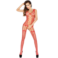 Combinaison résille rouge ouverte à l'entrejambe — vue principale