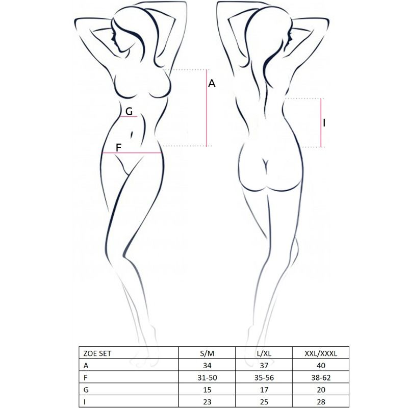 Ensemble Zoé lingerie sexy noire polyester — vue de dos