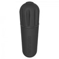 Balle vibrante clitoridienne Bathmate Vibe en silicone noir mat de forme allongée cannelée, mini vibromasseur rechargeable USB à 10 modes d'intensité.