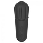 Balle vibrante clitoridienne Bathmate Vibe en silicone noir mat de forme allongée cannelée, mini vibromasseur rechargeable USB à 10 modes d'intensité.